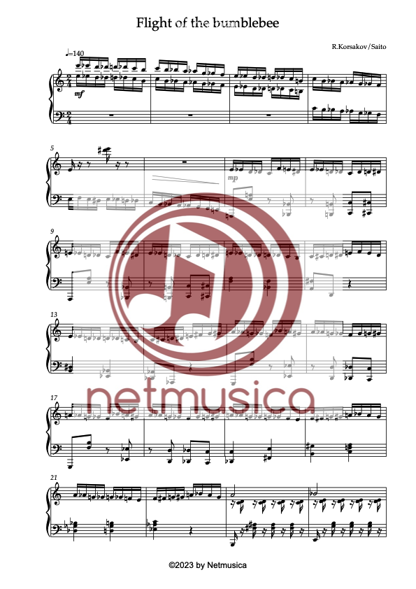 "Hummelflug" für Klavier (PDF) – Bild 2