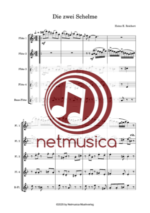 "Die zwei Schelme" für Flötenquintett (PDF) – Bild 2