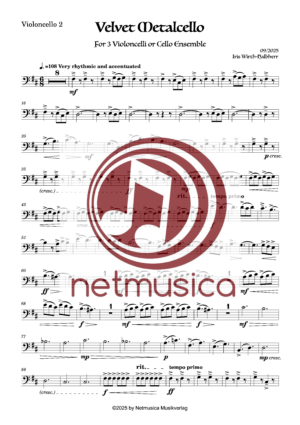 "Velvet Metalcello" für Cello-Trio (Cello-Ensemble) und Drums (PDF) – Bild 6