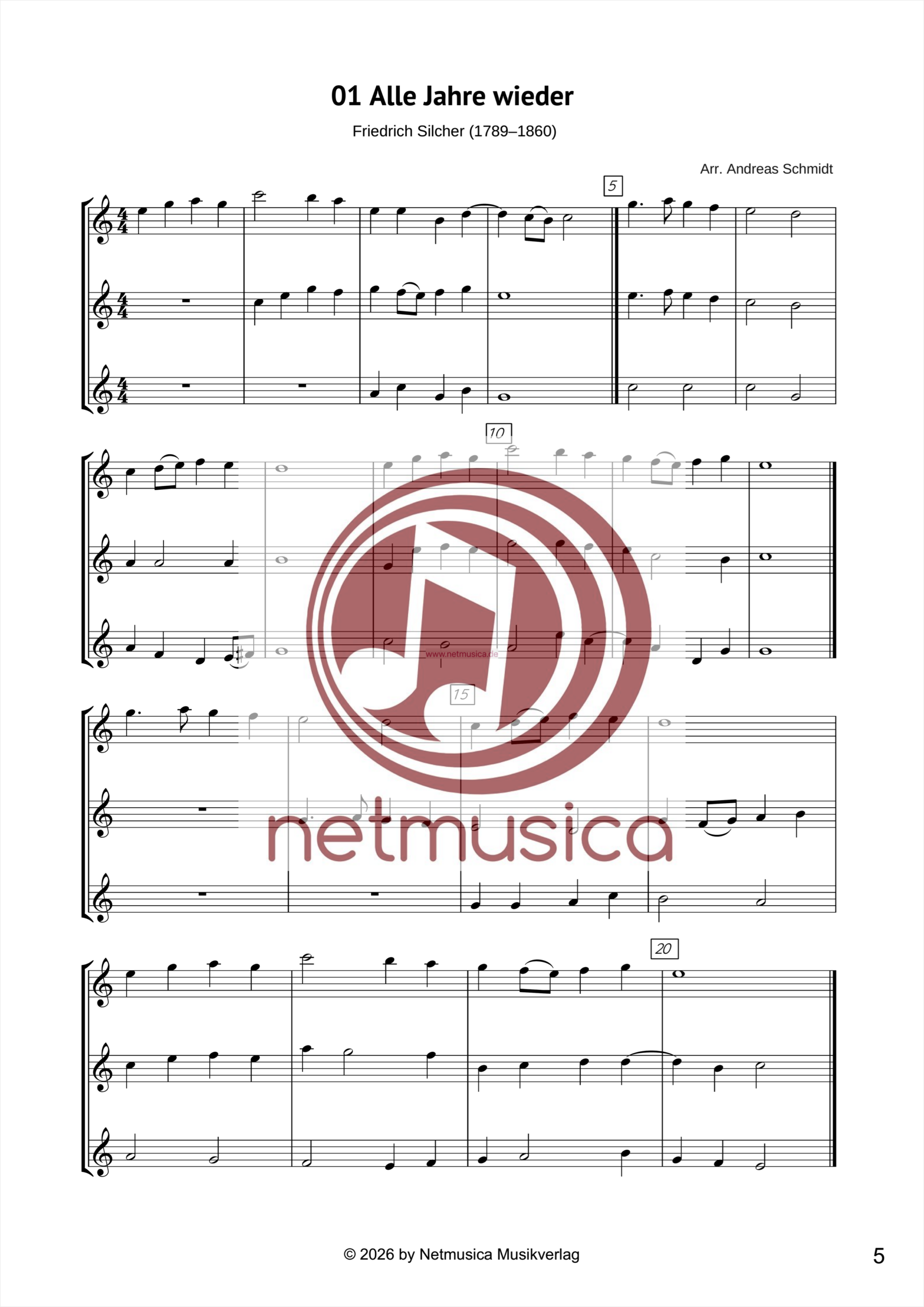 X-mas Classics - 23 Weihnachtslieder für 3-Stimmiges Querflöten-Ensemble (PDF) – Bild 2