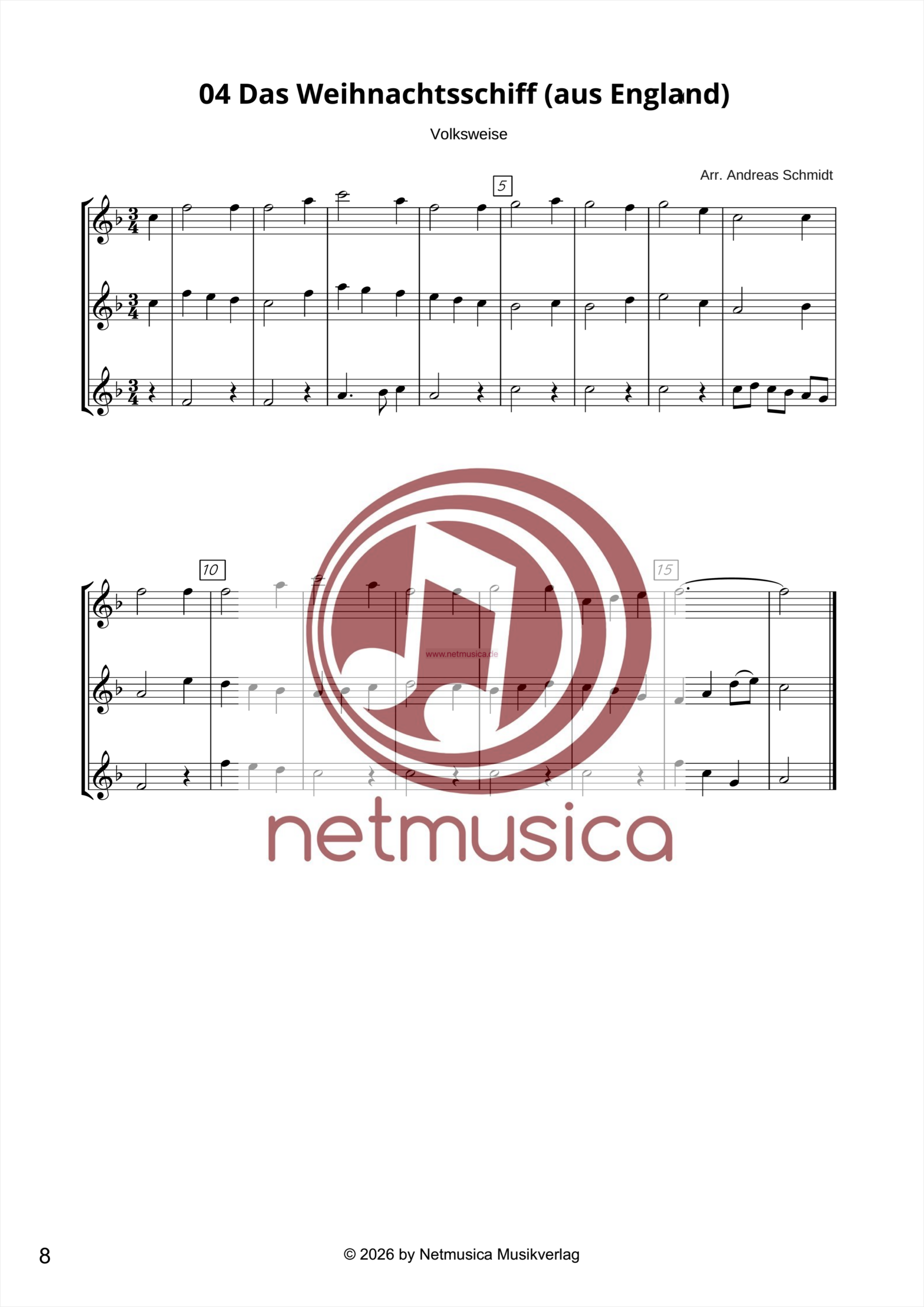 X-mas Classics - 23 Weihnachtslieder für 3-Stimmiges Querflöten-Ensemble (PDF) – Bild 3